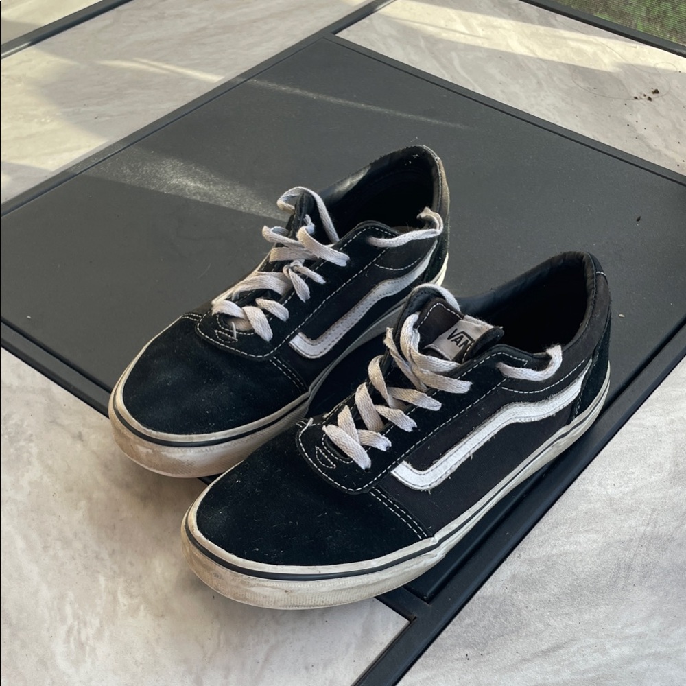 Vans Kids Classic Black and White Sneakers